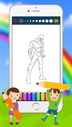 卡通超级英雄图画书 - 图纸进行小子免费游戏