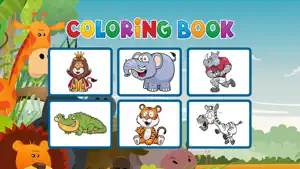 动物着色书 - 可爱的漫画艺术的想法为孩子