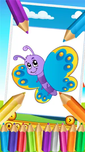蝴蝶仙子和错误图画书绘画的儿童游戏