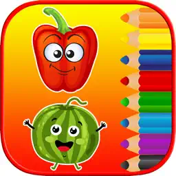 儿童着色页跟踪 - 果蔬游戏