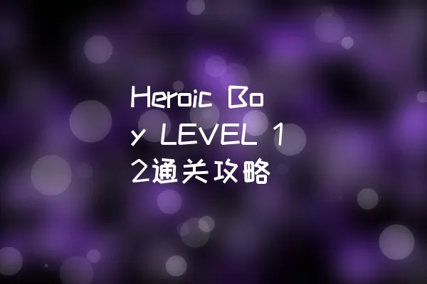 Heroic Boy LEVEL 12通关攻略