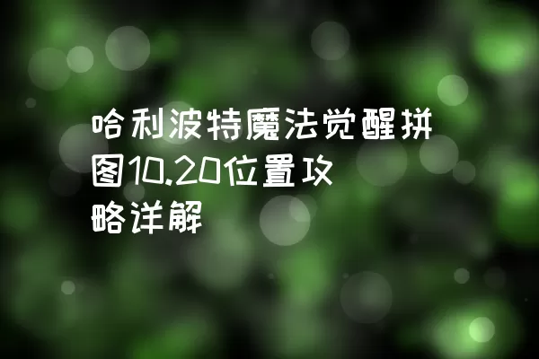 哈利波特魔法觉醒拼图10.20位置攻略详解