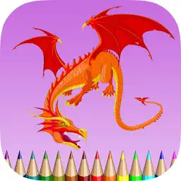 龙着色书儿童：学习色彩和画龙，怪物和更多
